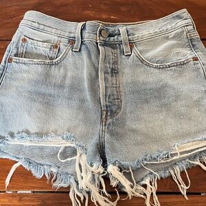 Distressed LEVI Denim Shorts